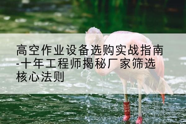 月湖剪叉式升降机厂家-高空作业设备选购实战指南-十年工程师揭秘厂家筛选核心法则