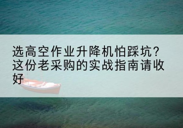 月湖高空作业升降机厂家推荐-选高空作业升降机怕踩坑？这份老采购的实战指南请收好